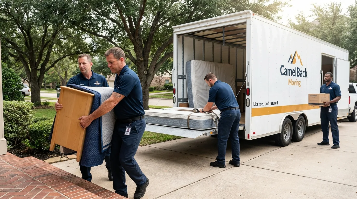 Crew loading residential truck for cross-state move from Fairfax Station, VA